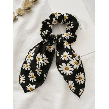 

Bowknot Daisy Print Fabric Scrunchy, Black