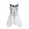 Haut à Bretelle Cachemire Imprimé Panneau en Dentelle de Grande Taille - Blanc 4X