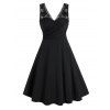 Robe Ligne A Superposée Panneau en Dentelle de Grande Taille à Volants - Noir 4X