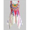 Débardeur Mouchoir Peinture Eclaboussée Imprimée de Grande Taille Style Bohémien - Blanc 4X