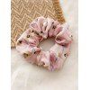 Chouchou Elastique Fleuri Imprimé en Tissu - Rose 