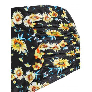 Plus Size Floral Print Two Piece Swimwear