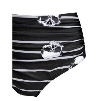 Kaufen Gothic Swimsuit Skull Striped Cut Out Tummy Control Tankini Swimwear. Bild