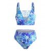 Maillot de Bain Bikini Teinté Découpé de Grande Taille - Bleu L