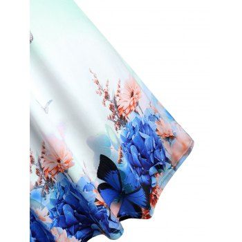 Plus Size Ombre Color Butterfly Print Tank Top