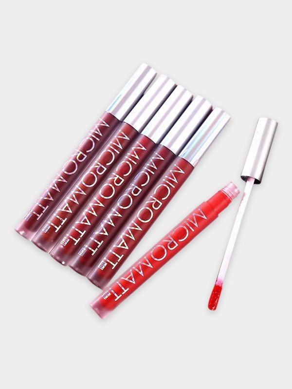 

6 Colors Foggy Long Lasting Moisturizing Lip Gloss Set, Red