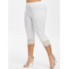 Legging Court au Crochet en Dentelle de Grande Taille - Blanc 5X