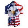American Flag Eagle 3D Print Beach Shirt - RED M