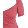 T-shirt Jupe de Grande Taille à Col en Forme de Cœur - Corail Léger 3X