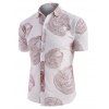 Chemise en Lin à Manches Courtes à Imprimé Grain d'arbre - multicolor B M