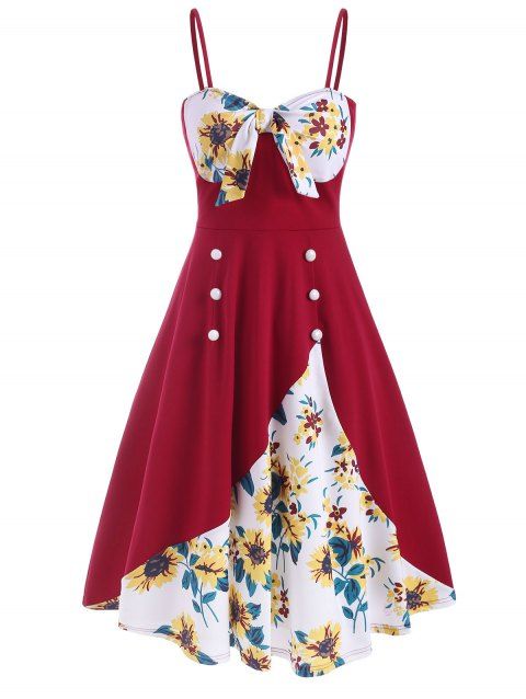 maroon sunflower dress