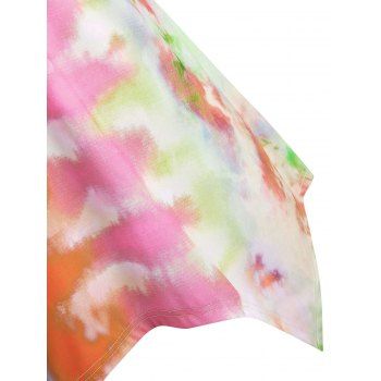 

Plus Size Tie Dye O Ring Hanky Hem Tank Top, Orange