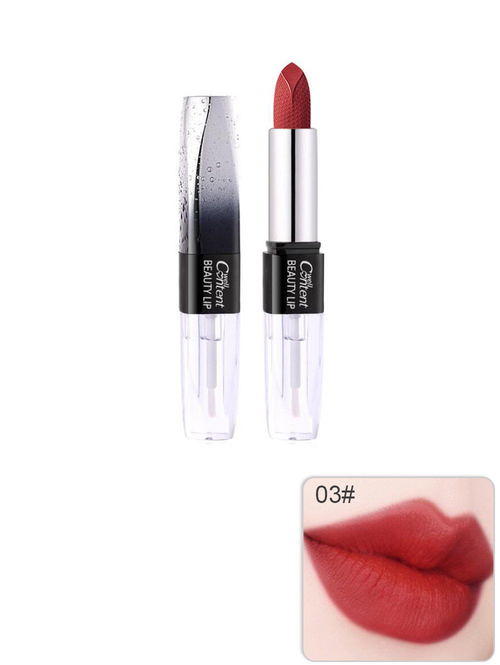 

Matte Waterproof Long Lasting Double Sided Lipstick, Deep red