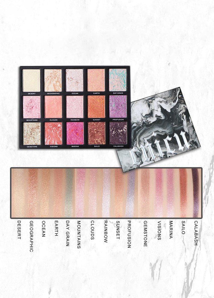 

15 Colors Marble Eyeshadow Palette, Golden