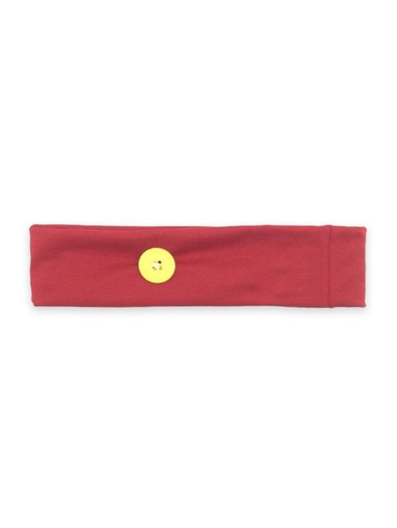 Bandeau de Sport de Yoga Tricoté Moulant avec Boutons - Rouge 