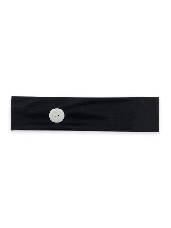 Bandeau de Sport de Yoga Tricoté Moulant avec Boutons - Noir 