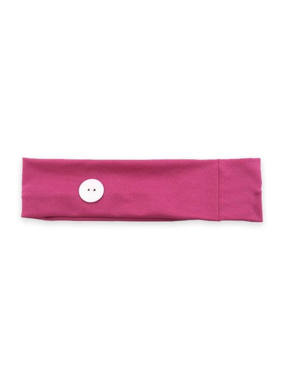 Bandeau de Sport de Yoga Tricoté Moulant avec Boutons - Rouge Rose 