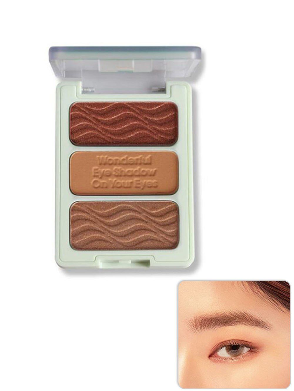 

3 Color Matte Waterproof Eye Shadow Palette, Deep yellow