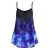 Haut à Bretelle Pieuvre 3D Galaxie Imprimée Grande Taille - Bleu 1X