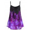 Haut à Bretelle Pieuvre 3D Galaxie Imprimée Grande Taille - Violet Améthyste 3X