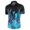 Chemise Décontractée Boutonnée Pieuvre Galaxie Imprimés - multicolor 4XL