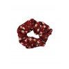Chouchou Fleuri Imprimé sans Couture à Pois - Rouge 