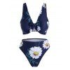 Sunflower Knot High Leg Bikini Swimwear - BLUE S