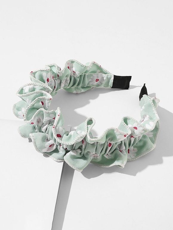 Bandeau Marguerite Imprimée à Volants - Vert clair 