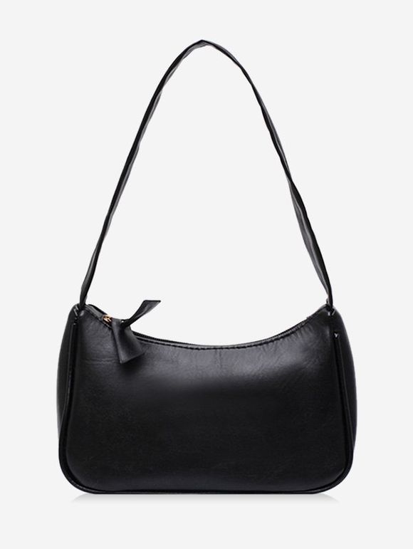 Sac à Bandoulière Portable Rectangle en Couleur Unie - Noir 