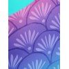 Beach Mermaid Print Swimsuit Criss Cross Bowknot Corset Tankini Swimwear - multicolor XL