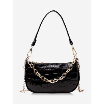 

Chain Textured Solid Shoulder Bag, Black