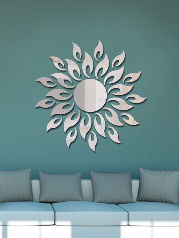 34 Off 2020 Sun Pattern Decorative Mirror Wall Stickers In