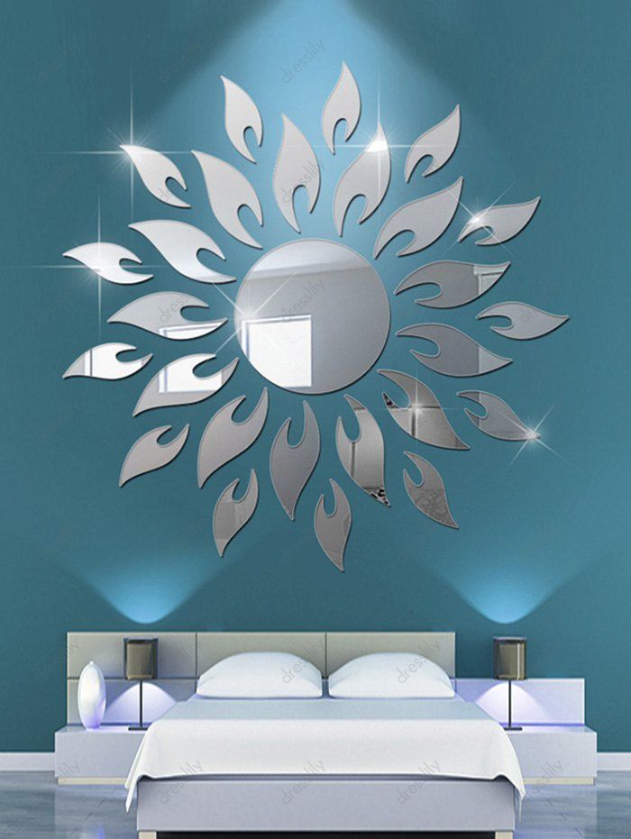 34 Off 2020 Sun Pattern Decorative Mirror Wall Stickers In