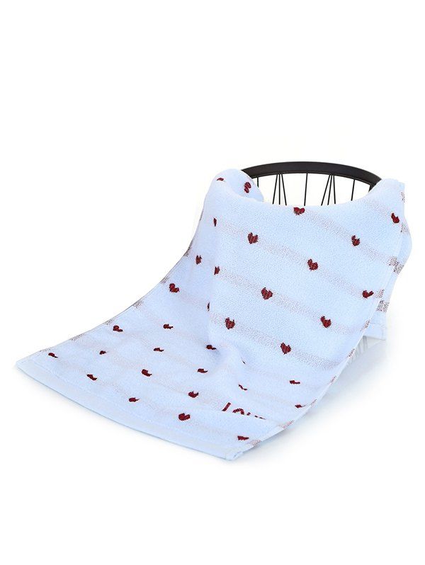 

Heart Jacquard Home Face Absorbent Bath Towel, Light sky blue
