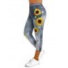 3D Print Sunflower Capri Jeggings - GRAY S