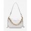 Chain Textured Solid Shoulder Bag - WHITE 