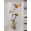 Autocollants Muraux Décoratif Motif de Papillon et de Fleur - d'or 52*100CM