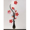 Autocollants Muraux Motif de 3D Vases et de Fleur  Décoration de la Maison - Rouge 40*100CM