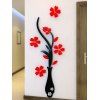 Autocollants Muraux Décoratifs Motif de Vases et de Fleurs - Rouge 40*100CM