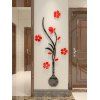 Autocollants Muraux Motif de Vases et de Fleurs 3D Décoration de la Maison - Rouge 40*100CM