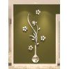 Autocollants Muraux Motif de Vases et de Fleurs 3D Décoration de la Maison - Argent 40*100CM