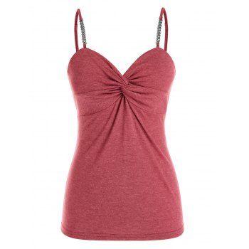 

Plus Size Ruched Bust Cami Tank Top, Cherry red