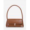 Sac à Main Rétro Rectangle en Couleur Unie en PU - café 