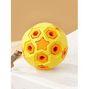 

Layered Ball Shape Rubber Squeaky Dog Chew Toy, Yellow