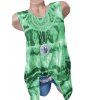 Débardeur en Crochet Tie-Dye Grande Taille - Vert 5XL