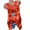 Débardeur en Crochet Tie-Dye Grande Taille - Rouge 5XL