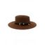 Buckle Belt Wide Brim Flat Top Straw Hat - COFFEE 