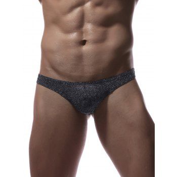 

Sexy Elastic Waist Twinkling U Convex G-string Briefs, Silver