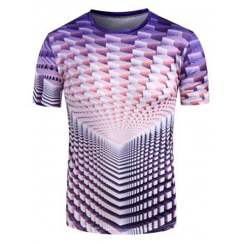 

Seamless Geometric Pattern Crew Neck Short Sleeve T Shirt, Fantastic