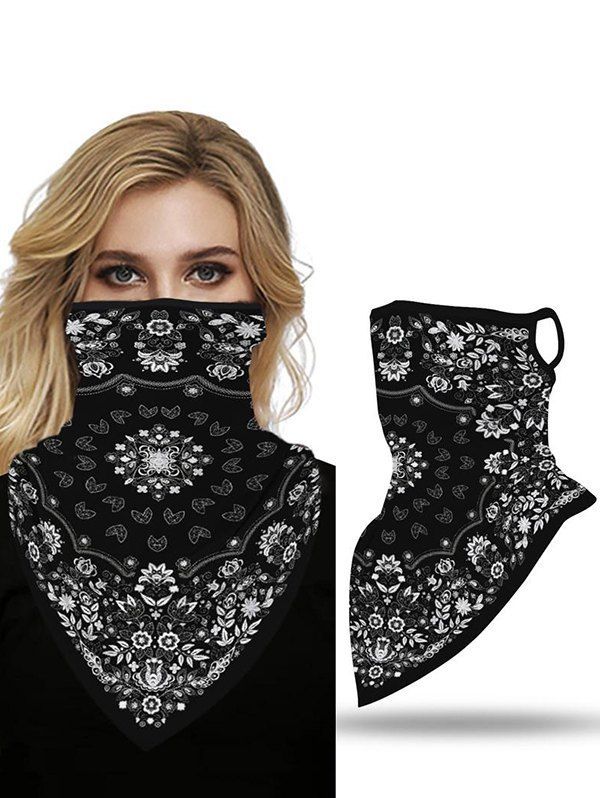 

Bohemian Outdoor Paisley Printed Mask Scarf, Black